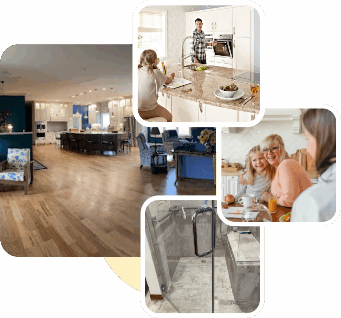Group 1321317414 Modern office with wood flooring and collaborative spaces.
